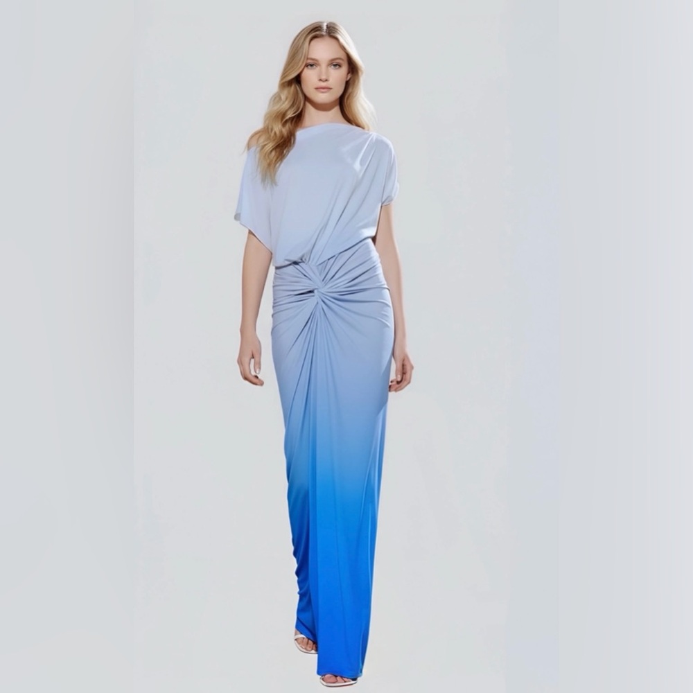 Baobab Collection Ombre Light Blue to Royal Blue Maxi Dress